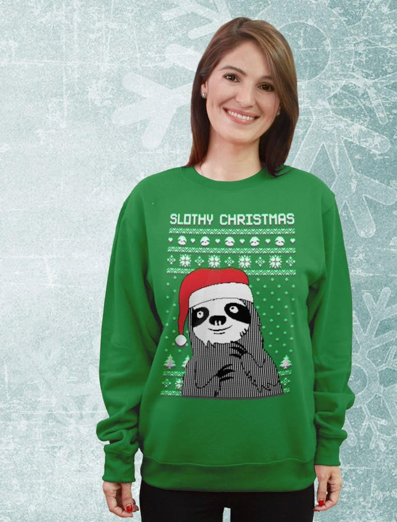 Tstars Slothy Christmas Ugly Christmas Sweater Sloth Women Sweatshirt