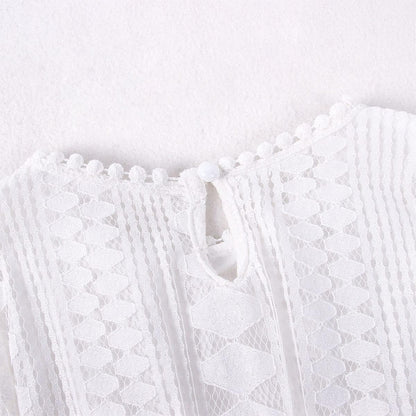 Girls Vintage Lace Dresses Long Sleeve Tulle A-Line Princess Wedding Party Dress with Pom Pom Flower Girl Dress 5-12Y(White, 9-10Years(150))