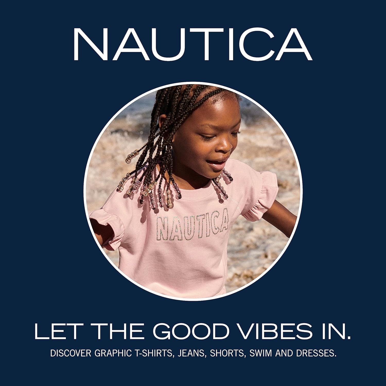Nautica Girls' Logo Sweatshirt, Fleece Hoodie with Full-Zip Front & Pockets