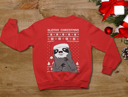 Tstars Slothy Christmas Ugly Christmas Sweater Sloth Women Sweatshirt