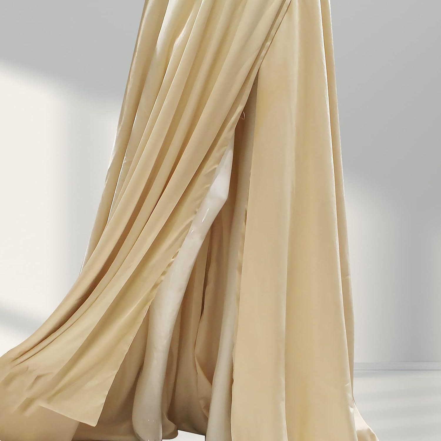 MQUPIN Women'S a Line Spaghetti Strap Wrap Prom Dresses Long Slit Ball Gown Formal Evening Dress with Pockets Navy Blue US8