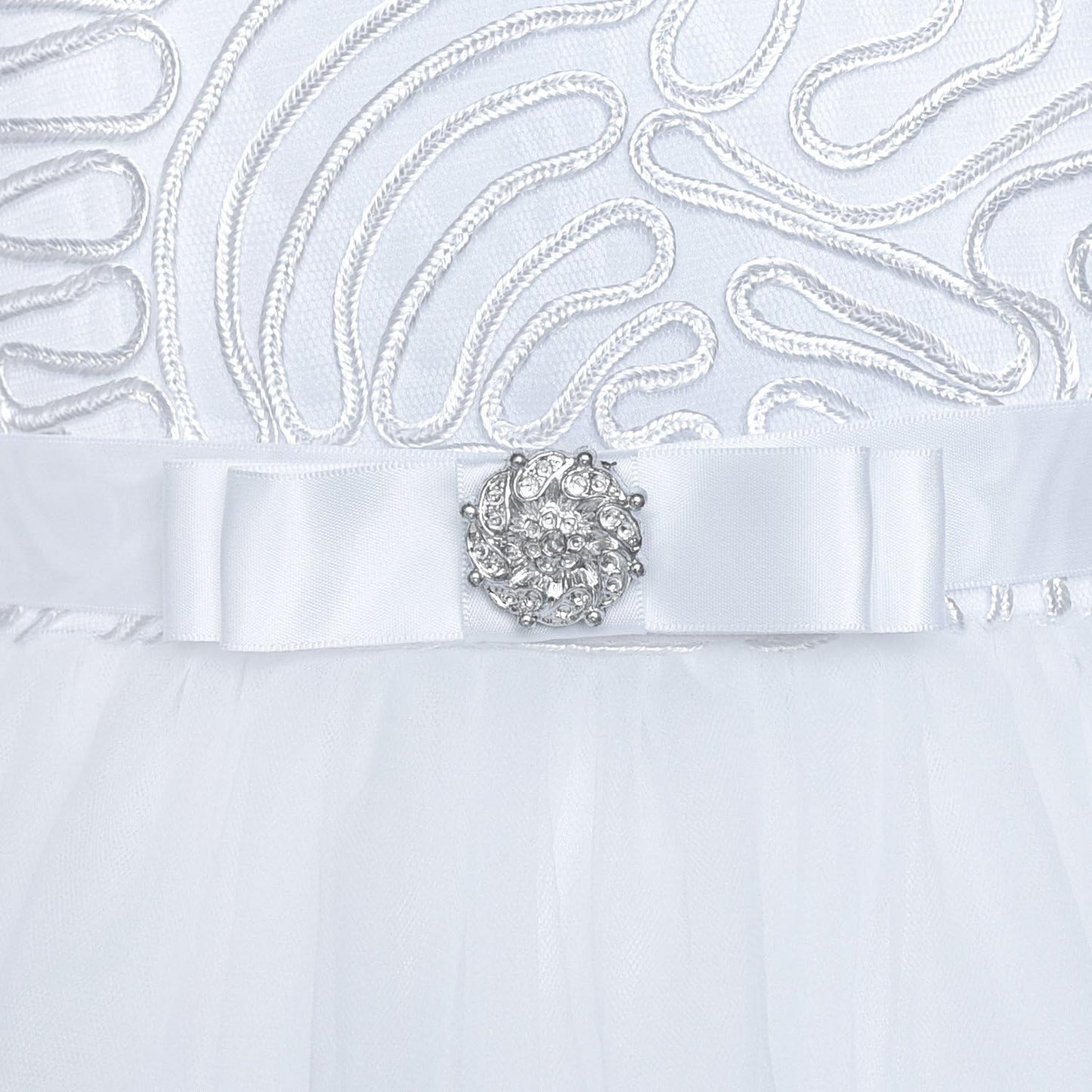 Sunny Fashion Flower Girls Dress Blue Belted Wedding Party Bridesmaid Size 4-12