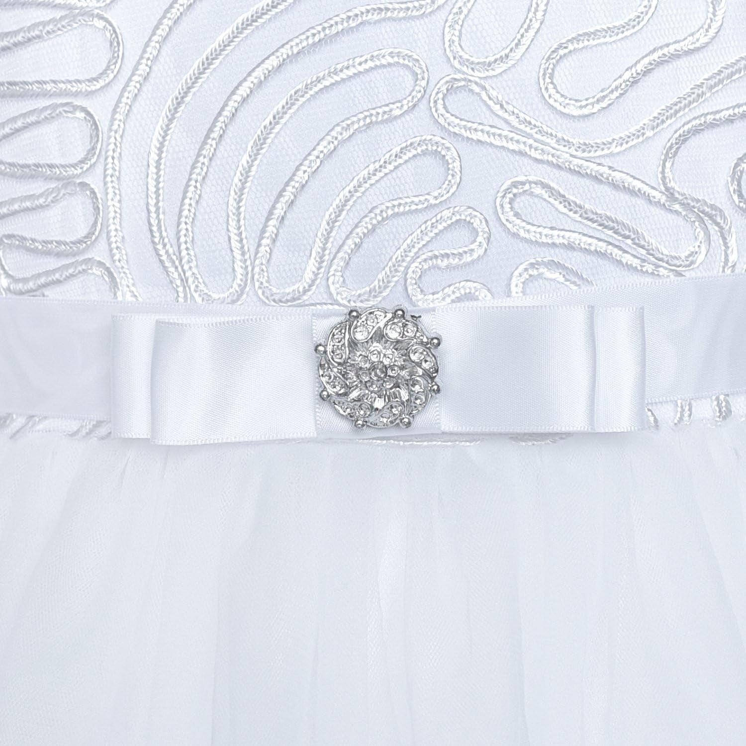 Sunny Fashion Flower Girls Dress Blue Belted Wedding Party Bridesmaid Size 4-12