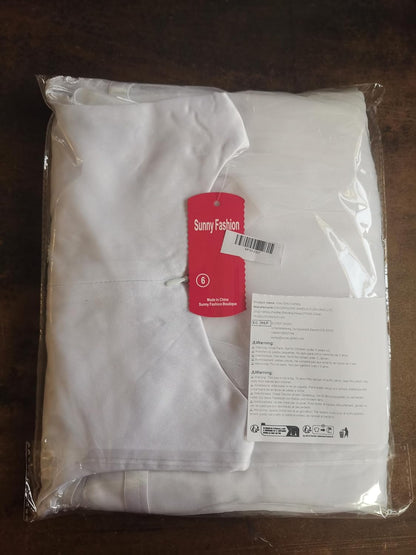 Sunny Fashion Flower Girls Dress Blue Belted Wedding Party Bridesmaid Size 4-12